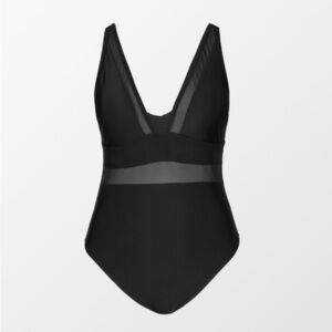 Omniscient Solid Mesh Panel Tummy Control Black
Plus Size One Piece cups new